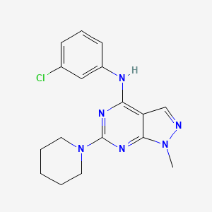 molecular formula C17H19ClN6 B14978494 N-(3-chlorophenyl)-1-methyl-6-(piperidin-1-yl)-1H-pyrazolo[3,4-d]pyrimidin-4-amine 