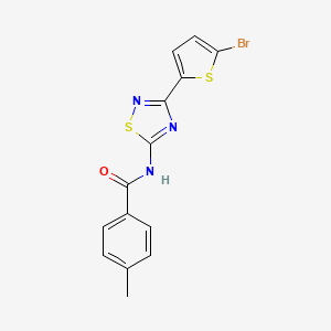 molecular formula C14H10BrN3OS2 B14978602 N-[3-(5-bromothiophen-2-yl)-1,2,4-thiadiazol-5-yl]-4-methylbenzamide 
