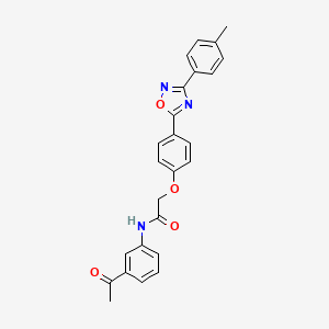 molecular formula C25H21N3O4 B14978612 N-(3-acetylphenyl)-2-{4-[3-(4-methylphenyl)-1,2,4-oxadiazol-5-yl]phenoxy}acetamide 