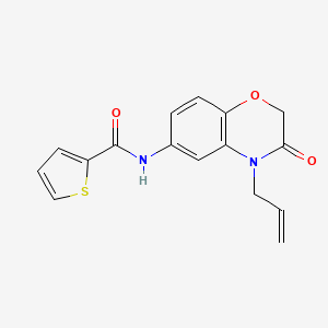 molecular formula C16H14N2O3S B14978648 N-[3-oxo-4-(prop-2-en-1-yl)-3,4-dihydro-2H-1,4-benzoxazin-6-yl]thiophene-2-carboxamide 