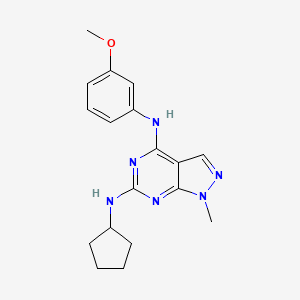 molecular formula C18H22N6O B14978767 N~6~-cyclopentyl-N~4~-(3-methoxyphenyl)-1-methyl-1H-pyrazolo[3,4-d]pyrimidine-4,6-diamine 