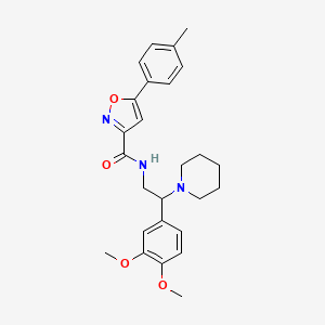 molecular formula C26H31N3O4 B14978783 N-[2-(3,4-dimethoxyphenyl)-2-(piperidin-1-yl)ethyl]-5-(4-methylphenyl)-1,2-oxazole-3-carboxamide 