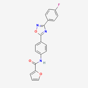 molecular formula C19H12FN3O3 B14978814 N-{4-[3-(4-fluorophenyl)-1,2,4-oxadiazol-5-yl]phenyl}furan-2-carboxamide 