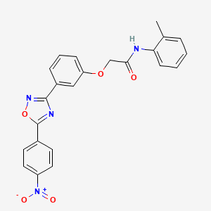 molecular formula C23H18N4O5 B14978952 N-(2-methylphenyl)-2-{3-[5-(4-nitrophenyl)-1,2,4-oxadiazol-3-yl]phenoxy}acetamide 