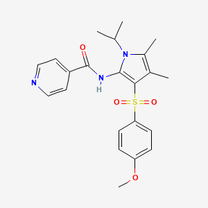 molecular formula C22H25N3O4S B14979284 N-{3-[(4-methoxyphenyl)sulfonyl]-4,5-dimethyl-1-(propan-2-yl)-1H-pyrrol-2-yl}pyridine-4-carboxamide 
