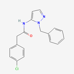 molecular formula C18H16ClN3O B14979297 N-(1-benzyl-1H-pyrazol-5-yl)-2-(4-chlorophenyl)acetamide 