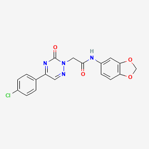 molecular formula C18H13ClN4O4 B14979370 N-(1,3-benzodioxol-5-yl)-2-[5-(4-chlorophenyl)-3-oxo-1,2,4-triazin-2(3H)-yl]acetamide 