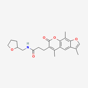 molecular formula C22H25NO5 B14979397 N-(tetrahydrofuran-2-ylmethyl)-3-(3,5,9-trimethyl-7-oxo-7H-furo[3,2-g]chromen-6-yl)propanamide 