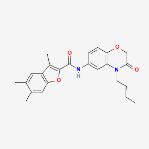 molecular formula C24H26N2O4 B14979472 N-(4-butyl-3-oxo-3,4-dihydro-2H-1,4-benzoxazin-6-yl)-3,5,6-trimethyl-1-benzofuran-2-carboxamide 