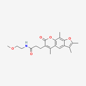 molecular formula C21H25NO5 B14979534 N-(2-methoxyethyl)-3-(2,3,5,9-tetramethyl-7-oxo-7H-furo[3,2-g]chromen-6-yl)propanamide 