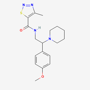 molecular formula C18H24N4O2S B14979587 N-[2-(4-methoxyphenyl)-2-(piperidin-1-yl)ethyl]-4-methyl-1,2,3-thiadiazole-5-carboxamide 