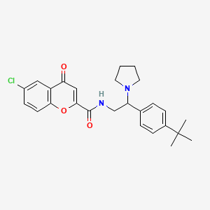 molecular formula C26H29ClN2O3 B14979699 N-[2-(4-tert-butylphenyl)-2-(pyrrolidin-1-yl)ethyl]-6-chloro-4-oxo-4H-chromene-2-carboxamide 