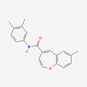 molecular formula C20H19NO2 B14980006 N-(3,4-dimethylphenyl)-7-methyl-1-benzoxepine-4-carboxamide 