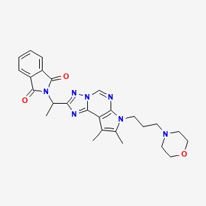 molecular formula C26H29N7O3 B14980043 2-(1-{8,9-dimethyl-7-[3-(morpholin-4-yl)propyl]-7H-pyrrolo[3,2-e][1,2,4]triazolo[1,5-c]pyrimidin-2-yl}ethyl)-1H-isoindole-1,3(2H)-dione 