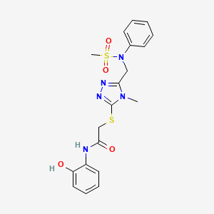 molecular formula C19H21N5O4S2 B14980115 N-(2-hydroxyphenyl)-2-[(4-methyl-5-{[(methylsulfonyl)(phenyl)amino]methyl}-4H-1,2,4-triazol-3-yl)sulfanyl]acetamide 