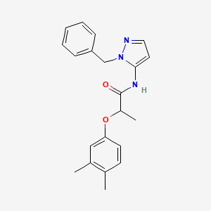 molecular formula C21H23N3O2 B14980209 N-(1-benzyl-1H-pyrazol-5-yl)-2-(3,4-dimethylphenoxy)propanamide 