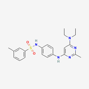 molecular formula C22H27N5O2S B14980248 N-(4-((6-(diethylamino)-2-methylpyrimidin-4-yl)amino)phenyl)-3-methylbenzenesulfonamide 