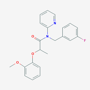 molecular formula C22H21FN2O3 B14980389 N-(3-fluorobenzyl)-2-(2-methoxyphenoxy)-N-(pyridin-2-yl)propanamide 