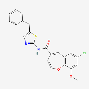 molecular formula C22H17ClN2O3S B14980532 N-(5-benzyl-1,3-thiazol-2-yl)-7-chloro-9-methoxy-1-benzoxepine-4-carboxamide 