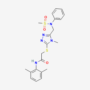 molecular formula C21H25N5O3S2 B14980684 N-(2,6-dimethylphenyl)-2-[(4-methyl-5-{[(methylsulfonyl)(phenyl)amino]methyl}-4H-1,2,4-triazol-3-yl)sulfanyl]acetamide 
