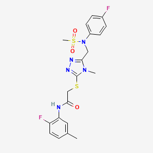 molecular formula C20H21F2N5O3S2 B14980864 N-(2-fluoro-5-methylphenyl)-2-[(5-{[(4-fluorophenyl)(methylsulfonyl)amino]methyl}-4-methyl-4H-1,2,4-triazol-3-yl)sulfanyl]acetamide 