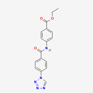 molecular formula C17H15N5O3 B14980959 ethyl 4-{[4-(1H-tetrazol-1-yl)benzoyl]amino}benzoate 