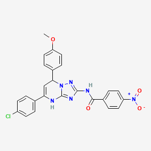 molecular formula C25H19ClN6O4 B14981168 N-[5-(4-chlorophenyl)-7-(4-methoxyphenyl)-4,7-dihydro[1,2,4]triazolo[1,5-a]pyrimidin-2-yl]-4-nitrobenzamide 