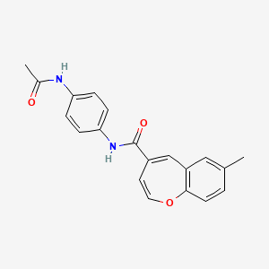 molecular formula C20H18N2O3 B14981205 N-[4-(acetylamino)phenyl]-7-methyl-1-benzoxepine-4-carboxamide 