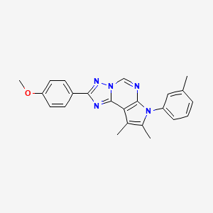 molecular formula C23H21N5O B14981315 2-(4-methoxyphenyl)-8,9-dimethyl-7-(3-methylphenyl)-7H-pyrrolo[3,2-e][1,2,4]triazolo[1,5-c]pyrimidine 