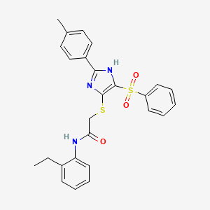 molecular formula C26H25N3O3S2 B14981658 N-(2-ethylphenyl)-2-{[2-(4-methylphenyl)-4-(phenylsulfonyl)-1H-imidazol-5-yl]sulfanyl}acetamide 