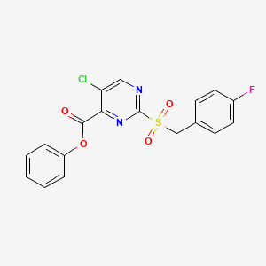 molecular formula C18H12ClFN2O4S B14981681 Phenyl 5-chloro-2-[(4-fluorobenzyl)sulfonyl]pyrimidine-4-carboxylate 