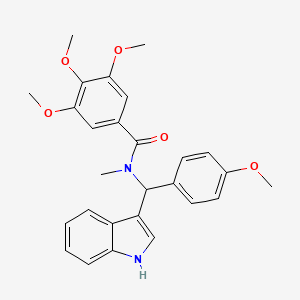 molecular formula C27H28N2O5 B14981802 N-[1H-indol-3-yl(4-methoxyphenyl)methyl]-3,4,5-trimethoxy-N-methylbenzamide 
