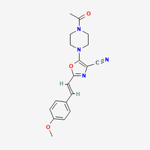 molecular formula C19H20N4O3 B14981810 5-(4-acetylpiperazin-1-yl)-2-[(E)-2-(4-methoxyphenyl)ethenyl]-1,3-oxazole-4-carbonitrile 