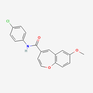 molecular formula C18H14ClNO3 B14981931 N-(4-chlorophenyl)-7-methoxy-1-benzoxepine-4-carboxamide 