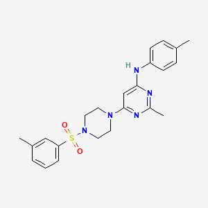 molecular formula C23H27N5O2S B14982179 2-methyl-N-(p-tolyl)-6-(4-(m-tolylsulfonyl)piperazin-1-yl)pyrimidin-4-amine 