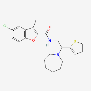 molecular formula C22H25ClN2O2S B14982367 N-[2-(azepan-1-yl)-2-(thiophen-2-yl)ethyl]-5-chloro-3-methyl-1-benzofuran-2-carboxamide 