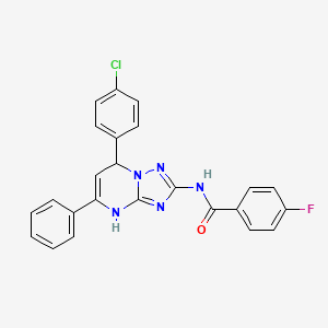 molecular formula C24H17ClFN5O B14982384 N-[7-(4-chlorophenyl)-5-phenyl-4,7-dihydro[1,2,4]triazolo[1,5-a]pyrimidin-2-yl]-4-fluorobenzamide 