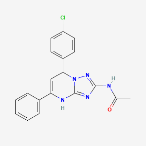 molecular formula C19H16ClN5O B14982472 N-[7-(4-chlorophenyl)-5-phenyl-3,7-dihydro[1,2,4]triazolo[1,5-a]pyrimidin-2-yl]acetamide 