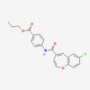 molecular formula C21H18ClNO4 B14982657 Propyl 4-{[(7-chloro-1-benzoxepin-4-yl)carbonyl]amino}benzoate 