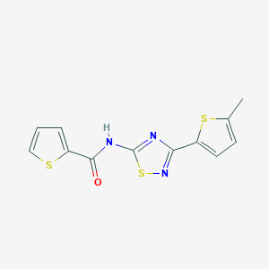molecular formula C12H9N3OS3 B14982738 N-[3-(5-methylthiophen-2-yl)-1,2,4-thiadiazol-5-yl]thiophene-2-carboxamide 