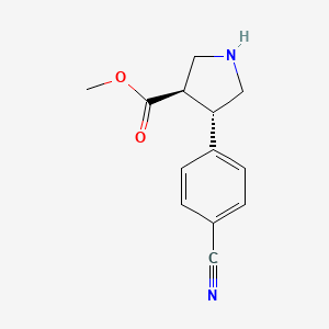 molecular formula C13H14N2O2 B1498285 Trans-methyl 4-(4-cyanophenyl)pyrrolidine-3-carboxylate CAS No. 885270-63-3