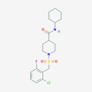 molecular formula C19H26ClFN2O3S B14982979 1-[(2-chloro-6-fluorobenzyl)sulfonyl]-N-cyclohexylpiperidine-4-carboxamide 