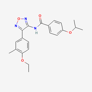 molecular formula C21H23N3O4 B14983035 N-[4-(4-ethoxy-3-methylphenyl)-1,2,5-oxadiazol-3-yl]-4-(propan-2-yloxy)benzamide 