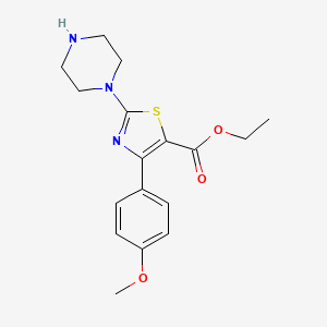 Ethyl 2-piperazino-4-(4-methoxyphenyl)thiazole-5-carboxylate