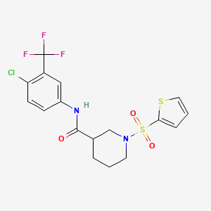 molecular formula C17H16ClF3N2O3S2 B14983094 N-[4-chloro-3-(trifluoromethyl)phenyl]-1-(thiophen-2-ylsulfonyl)piperidine-3-carboxamide 