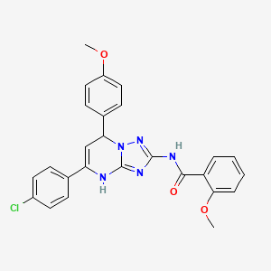 molecular formula C26H22ClN5O3 B14983150 N-[5-(4-chlorophenyl)-7-(4-methoxyphenyl)-4,7-dihydro[1,2,4]triazolo[1,5-a]pyrimidin-2-yl]-2-methoxybenzamide 