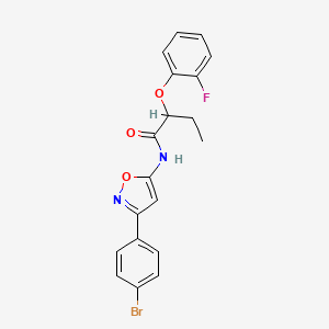 molecular formula C19H16BrFN2O3 B14983158 N-[3-(4-bromophenyl)-1,2-oxazol-5-yl]-2-(2-fluorophenoxy)butanamide 
