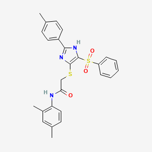 molecular formula C26H25N3O3S2 B14983370 N-(2,4-dimethylphenyl)-2-{[2-(4-methylphenyl)-4-(phenylsulfonyl)-1H-imidazol-5-yl]sulfanyl}acetamide 