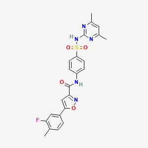 molecular formula C23H20FN5O4S B14983470 N-{4-[(4,6-dimethylpyrimidin-2-yl)sulfamoyl]phenyl}-5-(3-fluoro-4-methylphenyl)-1,2-oxazole-3-carboxamide 