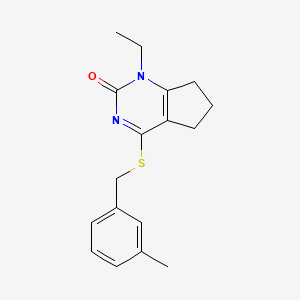 molecular formula C17H20N2OS B14983511 1-ethyl-4-[(3-methylbenzyl)sulfanyl]-1,5,6,7-tetrahydro-2H-cyclopenta[d]pyrimidin-2-one 